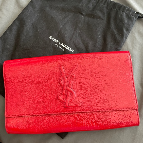 SAINT LAURENT Belle De Jour Clutch Red - Picture 10 of 11